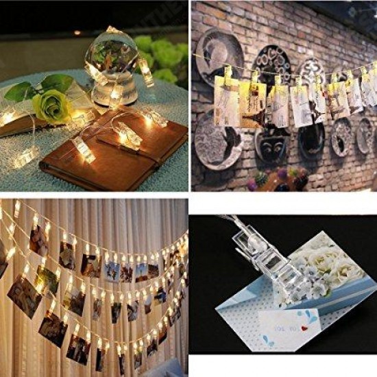 Battery Powered 5M 40LEDs 8 Modes Picture Display Clip Fairy String Light With Remote for Christmas