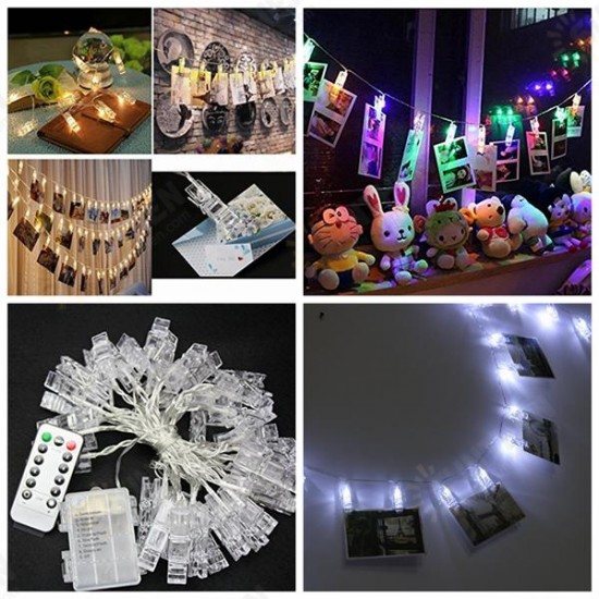 Battery Powered 5M 40LEDs 8 Modes Picture Display Clip Fairy String Light With Remote for Christmas