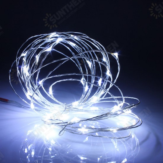 Battery Powered 5M 50LEDs Waterproof Silver Wire Fairy String Light for Christmas +Remote Control