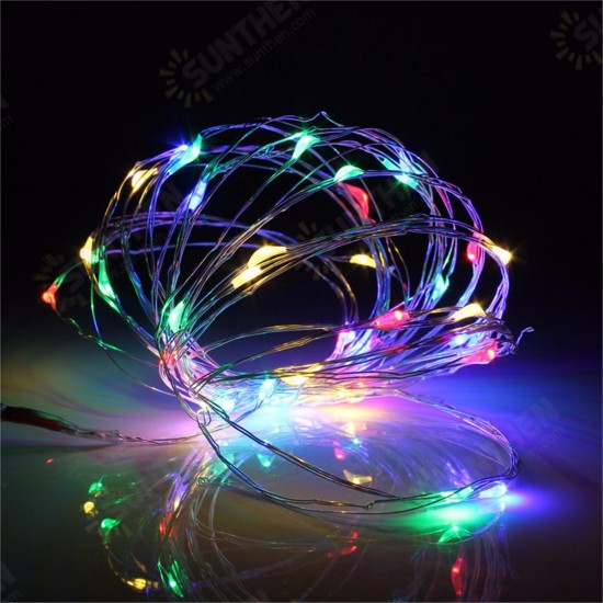 Battery Powered 5M 50LEDs Waterproof Silver Wire Fairy String Light for Christmas +Remote Control