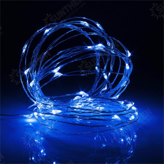 Battery Powered 5M 50LEDs Waterproof Silver Wire Fairy String Light for Christmas +Remote Control