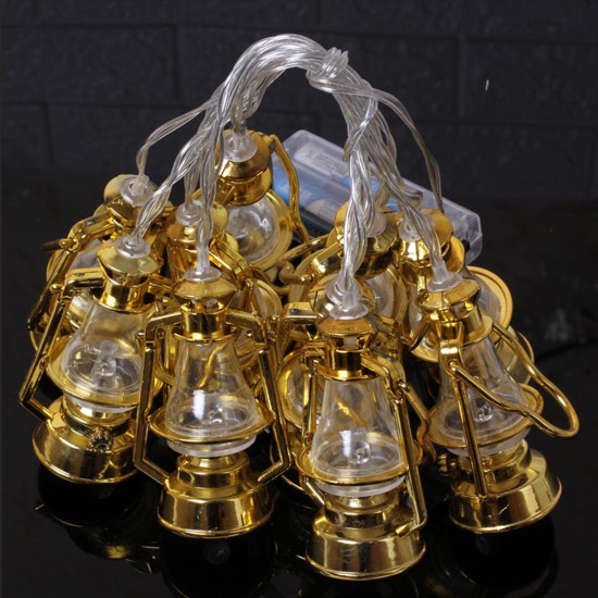 Battery Powered Kerosene Islamic Ramadan Eid 10 LED String Light for Party Holiday Indoor Decor