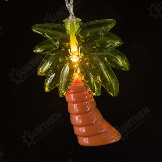 Battery Powered Warm White 1.2M 10LED Coconut Palm Tree Fairy String Light for Holiday Home Decor