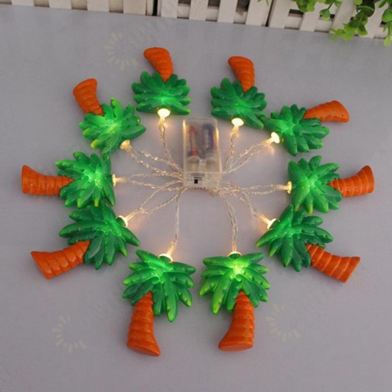 Battery Powered Warm White 1.2M 10LED Coconut Palm Tree Fairy String Light for Holiday Home Decor