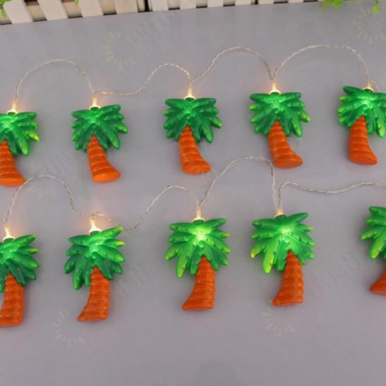 Battery Powered Warm White 1.2M 10LED Coconut Palm Tree Fairy String Light for Holiday Home Decor