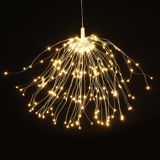 Battery Supply 8 Modes 240 LED Hanging Firework Fairy Wire String Light Christmas Wedding Decor Lamp