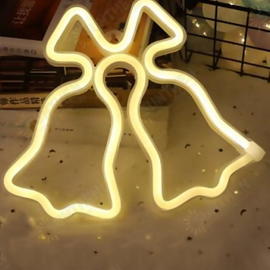 Battery+USB Neon Light Sign LED Lamp Shaped Night Light Art Wall Warm Party Christmas Decoration