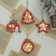 Christmas Decoration Hollow Wooden Pendant Night Light Tree Hanging Ornaments