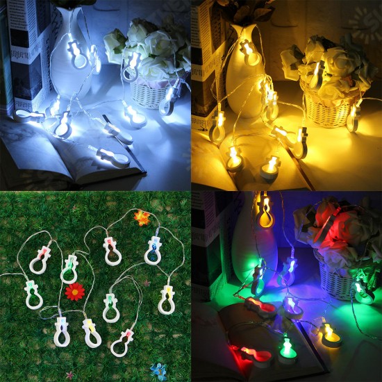 DC3V 1.8M 0.3W Battery Powered Wooden Snowman Shape 10LED Fairy String Light for Christmas Party Decor