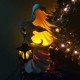 DIY Color Witch Solar Energy Lamp The Ghost Looking for Light Witch Solar LED Light Resin Lantern Halloween Ornament Decor Party Atmosphere Decorative