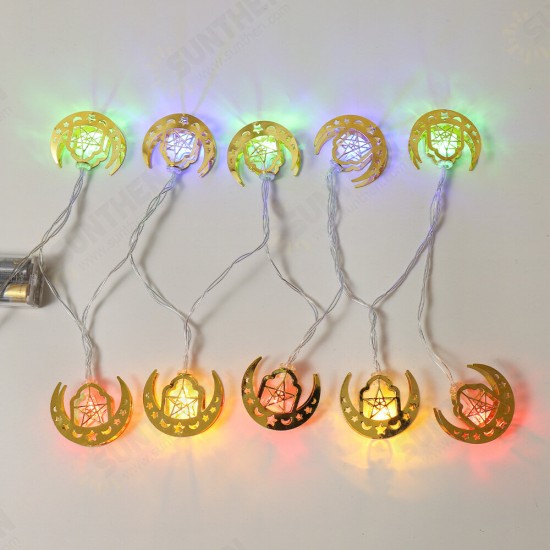 EID MUBARAK LED Star Moon Castle Decorative String Lights Ramadan Decorations for Home Islamic Festival Party Decor Ramadan Kareem Gifts Eid Al Adha