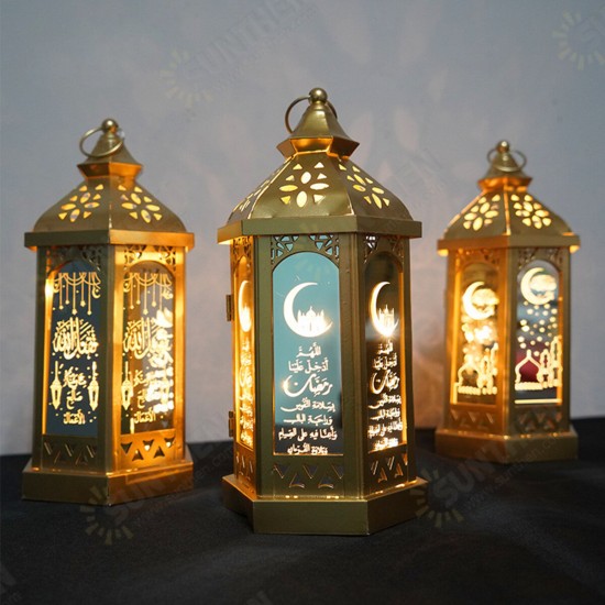 Eid Mubarak Ramadan LED Night Light Lantern Lamp Islam Hanging Decoration