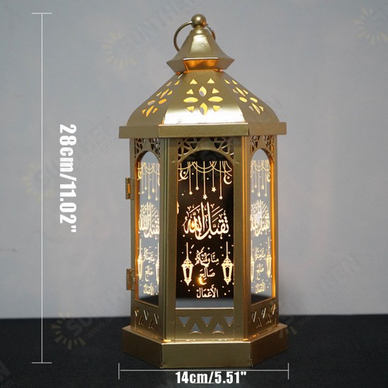 Eid Mubarak Ramadan LED Night Light Lantern Lamp Islam Hanging Decoration