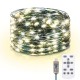 16m USB Copper Wire String Lights Timing 8 Patterns 3000K Warm Light for Party Christmas Wedding Decorations