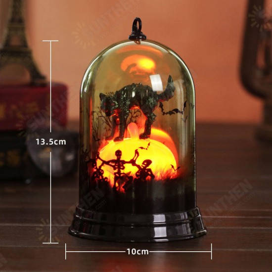 Halloween Small Lampshade Humorous Pumpkin Witch Black Cat Night Light Decoration Home Furnishing Holiday Gift