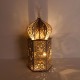 Islam Eid Ramadan Mubarak Decoration Wooden Golden LED Lantern Basswood Night Light