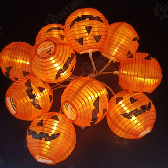 LED Halloween Pumpkin String Lights Solar/Battery Power Party Decor Waterproof