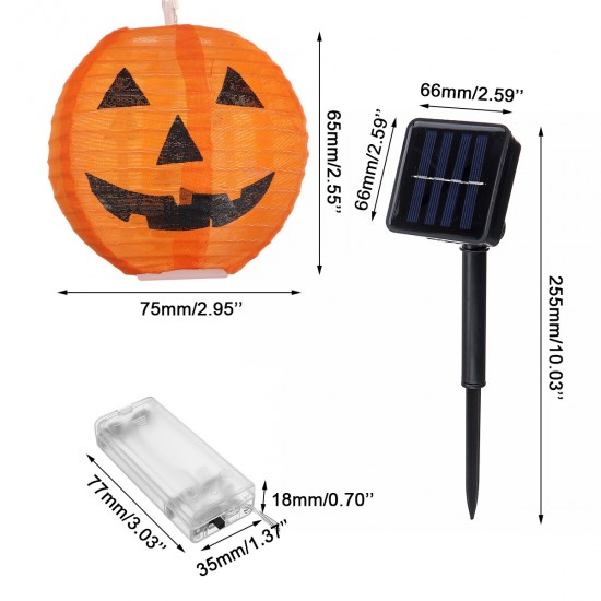LED Halloween Pumpkin String Lights Solar/Battery Power Party Decor Waterproof