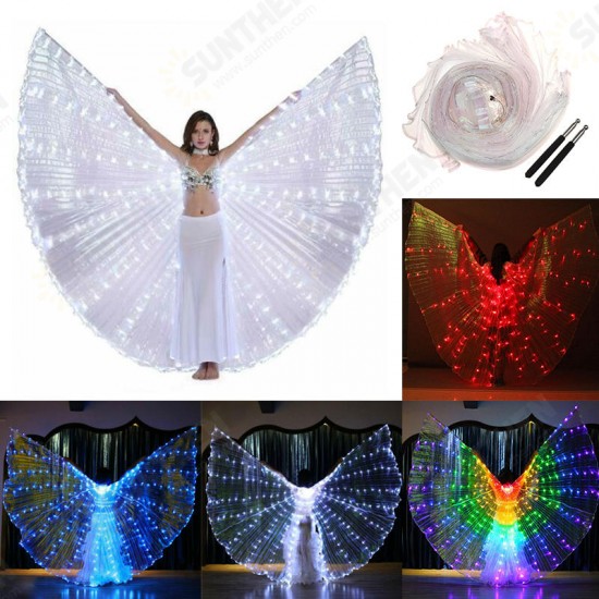 LED Isis Wings Night Light Glow Up Lamp Costume Belly Dance Egyptian Club Show With Stick