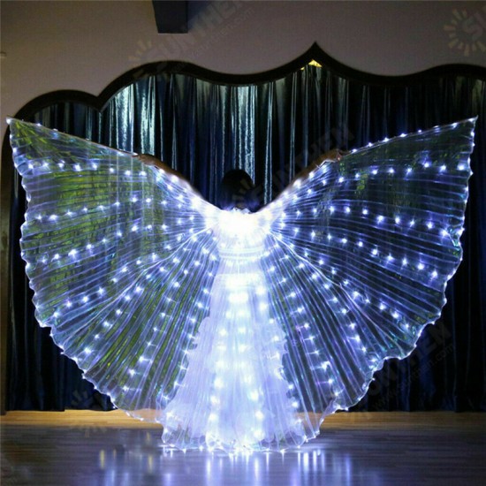 LED Isis Wings Night Light Glow Up Lamp Costume Belly Dance Egyptian Club Show With Stick