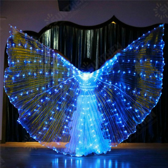 LED Isis Wings Night Light Glow Up Lamp Costume Belly Dance Egyptian Club Show With Stick