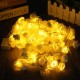 LED Lace Roses Fairy String Light Lamp Tree Wedding Garden Home Decoration EU Plug AC220V