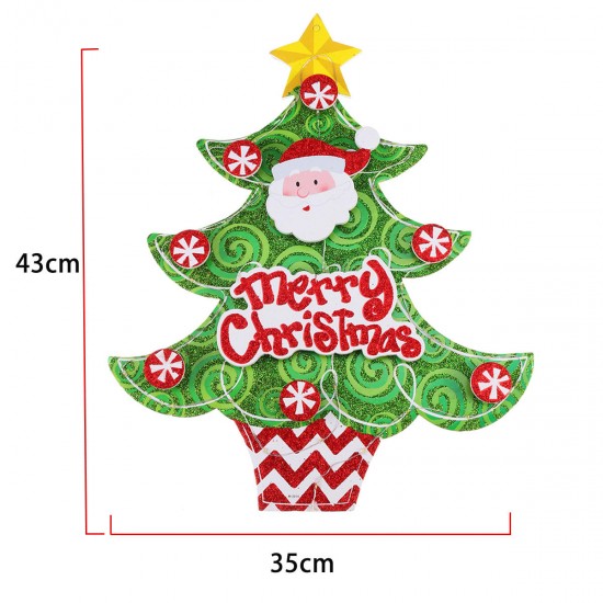 LED Pendant Santa Claus Hanging Ornament with String Light for Holiday Party Home Christmas Tree Decoration