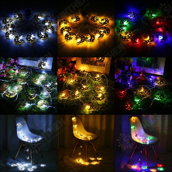 LED Ramadan Moon Fairy String Light Battery Supply Islamic Lamps Party Home Decor