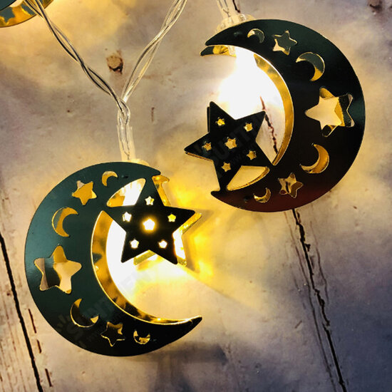 LED Ramadan Moon Fairy String Light Battery Supply Islamic Lamps Party Home Decor