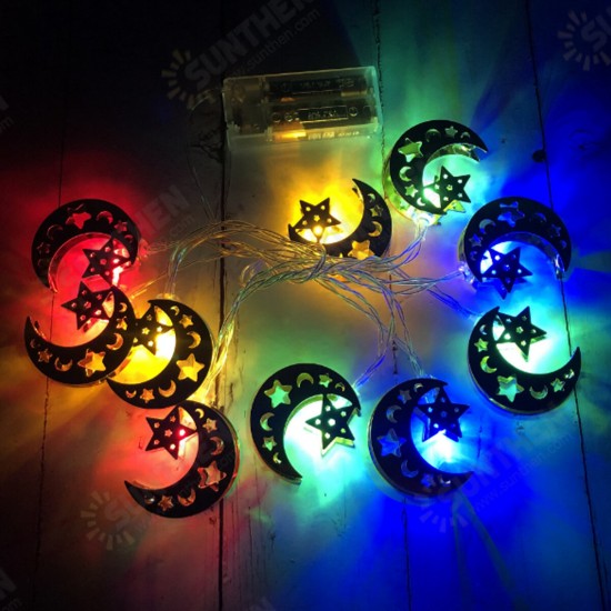 LED Ramadan Moon Fairy String Light Battery Supply Islamic Lamps Party Home Decor