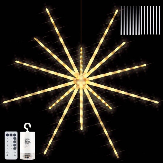 LED String Lights Hanging Starburst Lamp DIY Firework Stream Lights Christmas Garland Festival Decor Remote Twinkle Lights