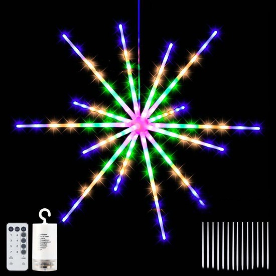 LED String Lights Hanging Starburst Lamp DIY Firework Stream Lights Christmas Garland Festival Decor Remote Twinkle Lights