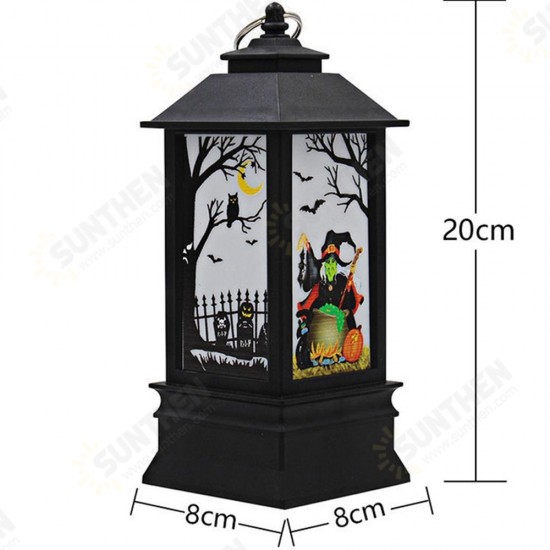 Battery Powered Hanging Lantern Holiday Light Pumpkin Flame Lamp for Halloween Decor DC4.5V