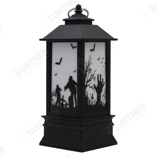 Battery Powered Hanging Lantern Holiday Light Pumpkin Flame Lamp for Halloween Decor DC4.5V