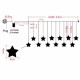Multi 3.5M 100SMD Five-Pointed Star LED String Curtain Lights Xmas Wedding Decor 220V