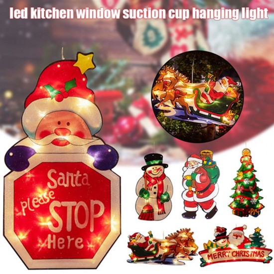 Santa Claus LED Suction Cup Window Hanging Light Christmas Atmosphere Scene Festival Decorative Lamp Christmas Decorations Clearance Christmas Lights