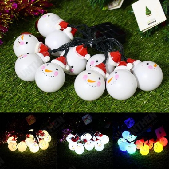 Solar Powered 3.5M 20LEDs Snowman Fairy String Light Outdoor Christmas Holiday Decoration