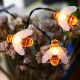 Solar Powered 5M 20LEDs Waterproof Black Yellow Bee Fairy String Light for Garden Party Christmas