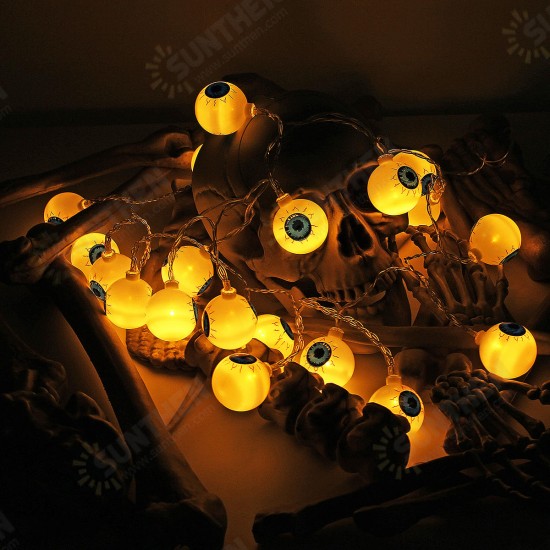 Specter Skeleton Ghost Eyes Pattern Halloween LED String Light Holiday Funny Party Outdoor Indoor Decoration