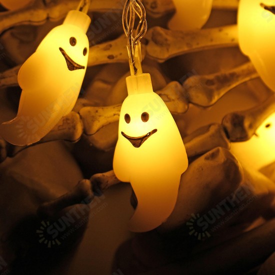 Specter Skeleton Ghost Eyes Pattern Halloween LED String Light Holiday Funny Party Outdoor Indoor Decoration