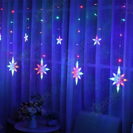 Star Curtain Window String Light LED Fairy Christmas Decorations Lights Holidays Party Wedding Outdoor Garden Lamp