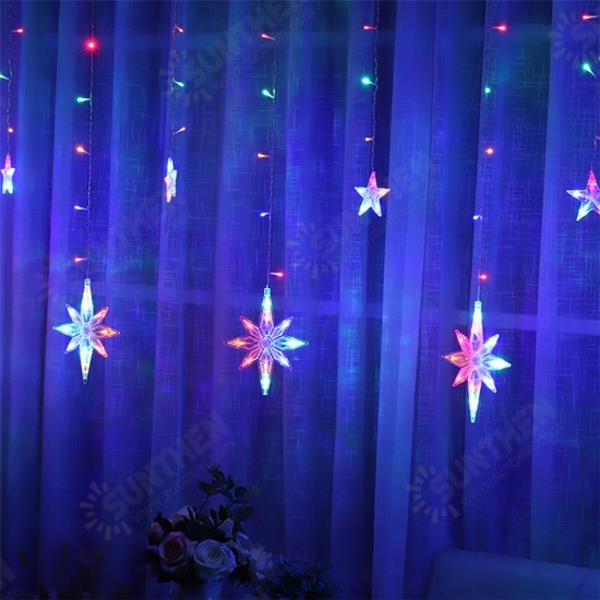 Star Curtain Window String Light LED Fairy Christmas Decorations Lights Holidays Party Wedding Outdoor Garden Lamp