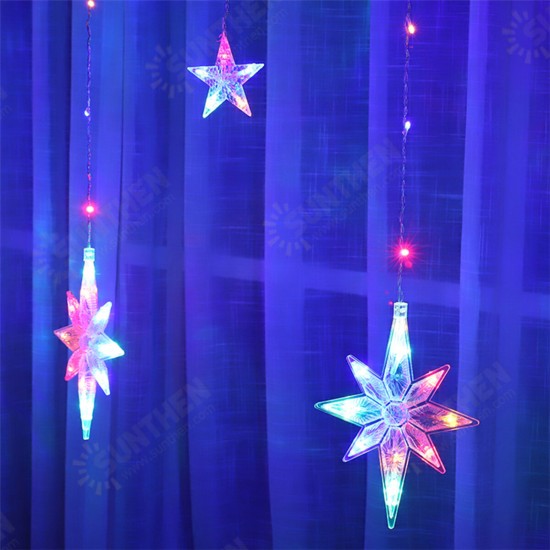 Star Curtain Window String Light LED Fairy Christmas Decorations Lights Holidays Party Wedding Outdoor Garden Lamp