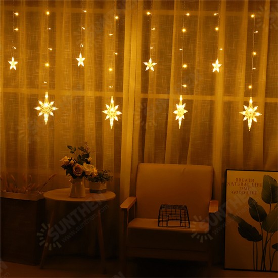 Star Curtain Window String Light LED Fairy Christmas Decorations Lights Holidays Party Wedding Outdoor Garden Lamp