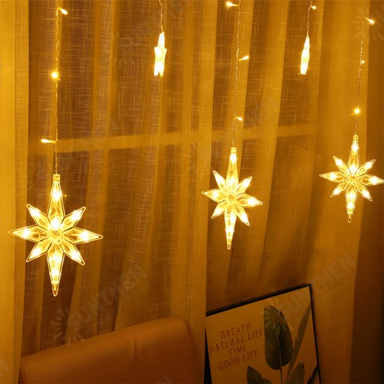 Star Curtain Window String Light LED Fairy Christmas Decorations Lights Holidays Party Wedding Outdoor Garden Lamp