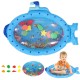 Blue Sprinkler Play Mat With Cartoon Submarine Pattern For Kids Filling Fun Water Cushion Baby Toys Summer Play