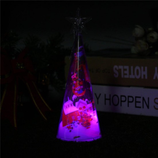 Christmas Party Home Decoration 3D Mini Colorful LED Light Lamp Tree For Kids Children Gift Toys