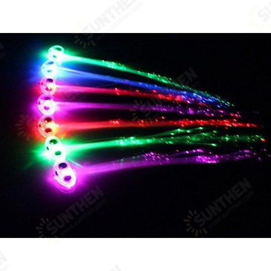 Flash LED Hair Braid 40CM Decorative Valentines Gift Party Light-Up Optic Fiber Extension Barrette