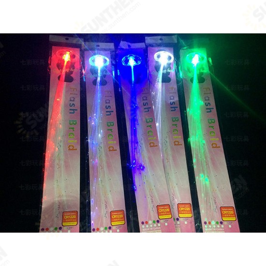 Flash LED Hair Braid 40CM Decorative Valentines Gift Party Light-Up Optic Fiber Extension Barrette