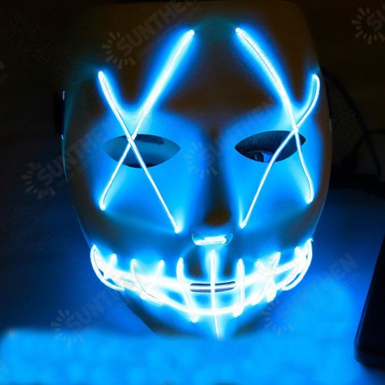 Halloween Ghost Slit Pleasure Luminous Light EL Line Mask Fashion Mask Clothing Mask Party